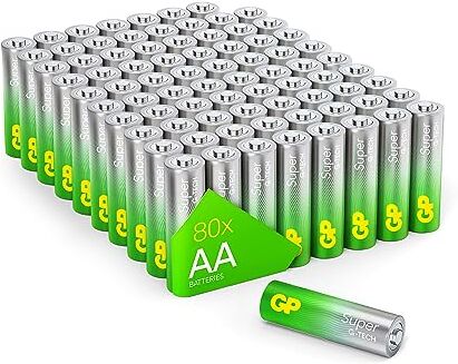 GP Batteries Batterie alcaline AA Mignon, LR06, 1,5 V, 80 pezzi