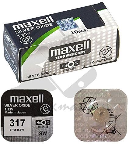 Maxell 10 x Pila Bateria Original  317 sr0516sw 1.55 V batteria pulsante Oxido Argento