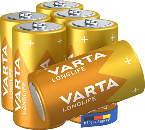 Varta 4114101306 Longlife Batteria Alcalina ,Mezzatorcia C LR14, Confezione da 6 Pile il design può variare, Confezione risparmio