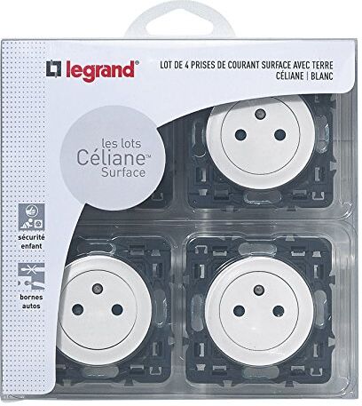 Legrand Céliane  230 Volt 2 prese con terra modulare, colore: bianco