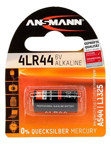 Ansmann Batteria di Marca Alkaline 4LR44 (6V) V04034, A544, 28° per apertura porta garage, sistema di allarme, mini radio, grilletto per videocamera, dispositivi di misura, campana ecc.
