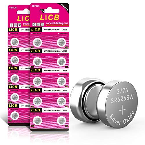 LiCB 20 batterie a bottone per orologio SR626SW, 377 AG4 batterie SR 626SW V377 1,5V 626SW LR66