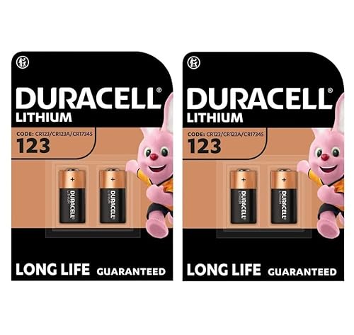 Duracell 4X  123 Batterie Lithium (2 Blister da 2 Batterie) 4 Pile