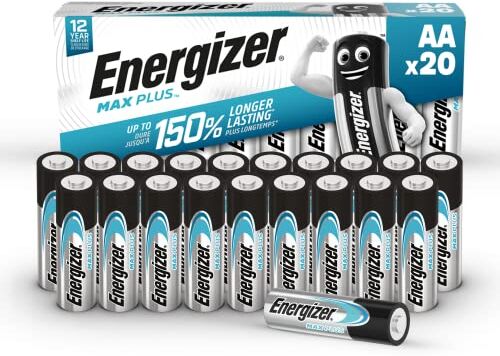 Energizer Max Plus Batterie alcaline AA, confezione da 20