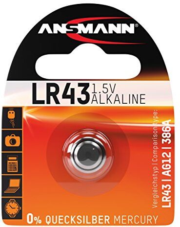 Ansmann 5015293 Lr43 Pile a Bottone Batteria Alcaline 1,5V