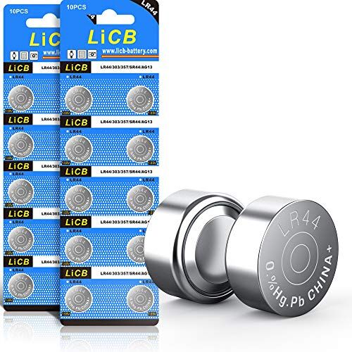 LiCB , 20 batterie alcaline a bottone LR44, AG13 PX76A L1154f 357 A 1,5 V, tempo di conservazione fino a 3 anni