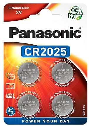 Panasonic Pila a bottone al litio CR2025 confezione da 4