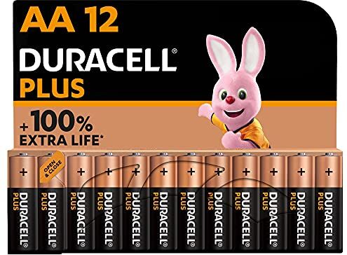 Duracell Batterie Plus AA (pacco da 12) Alcalina 1.5V Fino al 100% di extra durata Affidabilità per i dispositivi a uso quotidiano 0% plastica nel pacco 10 anni di conservazione LR6 MN1500