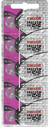 Maxell Watch Battery Button Cell SR512SW 335 Confezione da 5 batterie