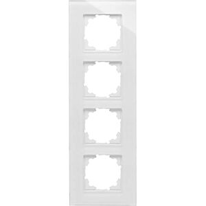 Kopp HK07 Mascherina di copertura in vetro, 4 scomparti, colore: Bianco Kopp HK07 Mascherina di copertura in vetro, 4 scomparti, colore: Bianco