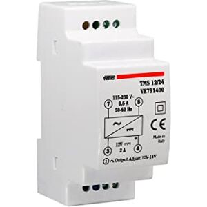 VEMER VE791400 TMS 12/24 Alimentatore 12V Switching Stabilizzato, Trasformatore con Installazione su Barra DIN, Tensione di Uscita 12 Vdc, Potenza 24 W, Bianco VEMER VE791400 TMS 12/24 Alimentatore 12V Switching Stabilizzato, Trasformatore con Installazione su Barra DIN, Tensione di Uscita 12 Vdc, Potenza 24 W, Bianco