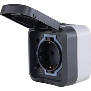 REV AquaStorm, presa 1 presa, per ambienti umidi, IP55, bipolare, 230 V, 16 A, antracite REV AquaStorm, presa 1 presa, per ambienti umidi, IP55, bipolare, 230 V, 16 A, antracite
