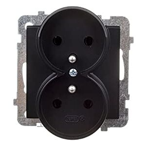 Ospel Presa di corrente, IP20, 16A, 71 mm, 48 mm, 71 mm, colore: Nero Ospel Presa di corrente, IP20, 16A, 71 mm, 48 mm, 71 mm, colore: Nero