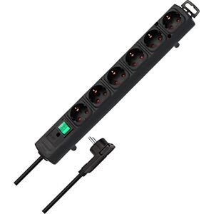 Brennenstuhl , Presa multipla Comfort-Line Plus con le linguette 6-posti nero 2m H05VV-F 3G1,5 Brennenstuhl , Presa multipla Comfort-Line Plus con le linguette 6-posti nero 2m H05VV-F 3G1,5
