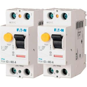 Eaton 267448 PFGM-63/2/003 INTERRUTTORE DIFFERENZIALE Bianco MANOPOLA NERO 2 POLI / 63A / 30MA TIPO A Collegamento a vite 2 interruttori Eaton 267448 PFGM-63/2/003 INTERRUTTORE DIFFERENZIALE Bianco MANOPOLA NERO 2 POLI / 63A / 30MA TIPO A Collegamento a vite 2 interruttori