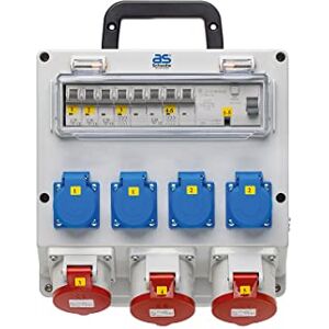 as - Schwabe as Schwabe Distributore a parete pronto per il collegamento, 4 x Schuko, 1 x CEE (400 V/16 A/5 poli), 2 x CEE (400 V/32 A/5 poli), attacco fisso NYM-J fino a 5 x 10 – IP44, as - Schwabe as Schwabe Distributore a parete pronto per il collegamento, 4 x Schuko, 1 x CEE (400 V/16 A/5 poli), 2 x CEE (400 V/32 A/5 poli), attacco fisso NYM-J fino a 5 x 10 – IP44,
