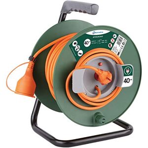 Electraline Prolunga Giardino con Avvolgicavo Spina e Presa Europea 2 Poli Adatta per Elettrodomestici da Giardinaggio, con Protezione, 40 m, Nero/Verde Electraline Prolunga Giardino con Avvolgicavo Spina e Presa Europea 2 Poli Adatta per Elettrodomestici da Giardinaggio, con Protezione, 40 m, Nero/Verde