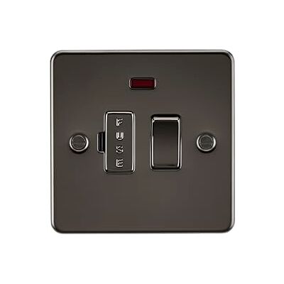 Knightsbridge FPAV6300NGM 13 piatta a commutazione unità sperone fuso con neon, colore: grigio chiaro Knightsbridge FPAV6300NGM 13 piatta a commutazione unità sperone fuso con neon, colore: grigio chiaro