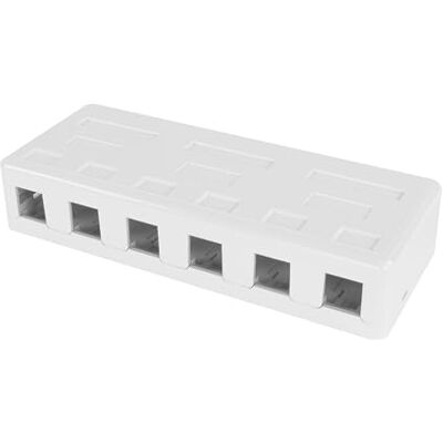 ACT Keystone Presa da parete per 6 moduli Keystone (senza carico), presa di rete da parete per montaggio a parete, uscita cavo espandibile ACT Keystone Presa da parete per 6 moduli Keystone (senza carico), presa di rete da parete per montaggio a parete, uscita cavo espandibile