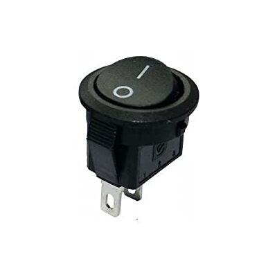 ELCART Interruttore unipolare a bilanciere SPST unipolare ON-OFF con tasto nero e con terminali a saldare, foro di montaggio diametro 14mm, 250V 3A ELCART Interruttore unipolare a bilanciere SPST unipolare ON-OFF con tasto nero e con terminali a saldare, foro di montaggio diametro 14mm, 250V 3A