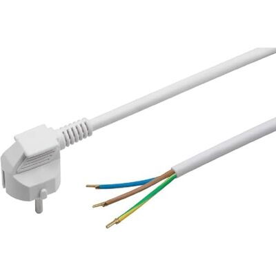 MEISTER - Cavo protezione 3 m H05VV-F3G1,5 - Bianco - 3 conduttori - Cavo con spina MEISTER - Cavo protezione 3 m H05VV-F3G1,5 - Bianco - 3 conduttori - Cavo con spina