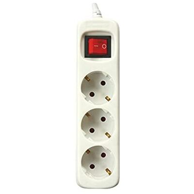Sgabello Silver Electronics 9637 - 3 Prese, 3m, Interno Sgabello Silver Electronics 9637 - 3 Prese, 3m, Interno