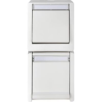 Opus ® RESIST Interruttore con presa di corrente, versione verticale, universale, colore: bianco puro Opus ® RESIST Interruttore con presa di corrente, versione verticale, universale, colore: bianco puro