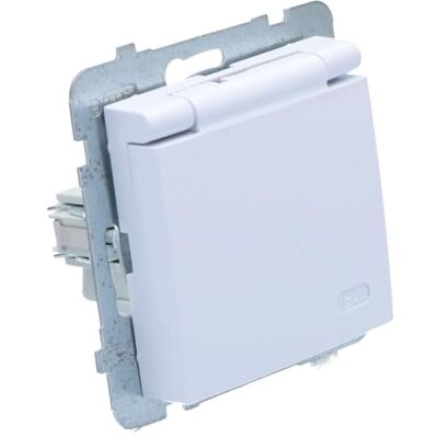 Ospel Presa di corrente, IP44, 16A, 71 mm, 41 mm, 71 mm, colore: Bianco Ospel Presa di corrente, IP44, 16A, 71 mm, 41 mm, 71 mm, colore: Bianco