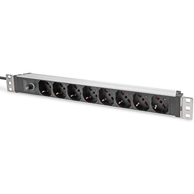 Digitus DN-95410-IT Presa multipla da 19" 8 prese 1U Ingresso IEC C14 Versione italiana Fusibile di back-up 250VAC 50/60Hz 10A 2500W Per armadi di rete e server da 19 Digitus DN-95410-IT Presa multipla da 19" 8 prese 1U Ingresso IEC C14 Versione italiana Fusibile di back-up 250VAC 50/60Hz 10A 2500W Per armadi di rete e server da 19