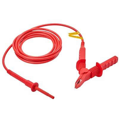 Chauvin Arnoux Cavo di prova HV 15 kV (3 m) con morsetto a coccodrillo (rosso) K44 Chauvin Arnoux Cavo di prova HV 15 kV (3 m) con morsetto a coccodrillo (rosso) K44