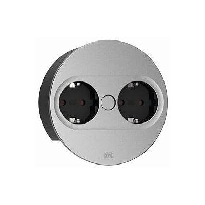Bachmann Presa da Incasso Twist 2 Rotonda 2 x 2 m Cavo Presa da Tavolo per Cucina e Ufficio, Argento 946.008 (con Apertura Automatica, Rivestimento Anti-Impronte e Cover Rimovibile) Bachmann Presa da Incasso Twist 2 Rotonda 2 x 2 m Cavo Presa da Tavolo per Cucina e Ufficio, Argento 946.008 (con Apertura Automatica, Rivestimento Anti-Impronte e Cover Rimovibile)