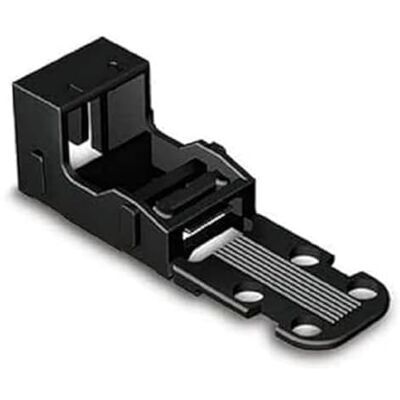 WAGO Adattatore di fissaggio per morsetti a 2 conduttori, serie 221-4 mm², con base di bloccaggio per il montaggio in posizione verticale, nero WAGO Adattatore di fissaggio per morsetti a 2 conduttori, serie 221-4 mm², con base di bloccaggio per il montaggio in posizione verticale, nero