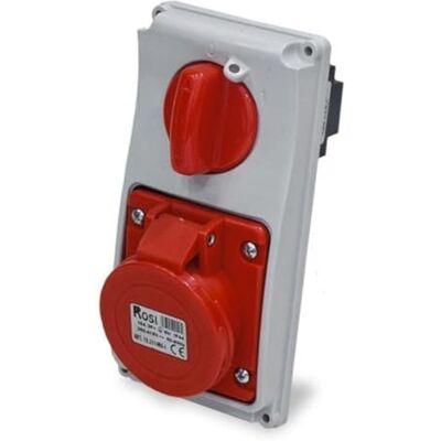 ROSI Presa interbloccata verticale con sezionatore interruttore, ad incasso, 380V, 4 poli 3P+T, 16A, IP54 19.3314R6-I ROSI Presa interbloccata verticale con sezionatore interruttore, ad incasso, 380V, 4 poli 3P+T, 16A, IP54 19.3314R6-I