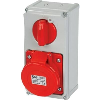 ROSI Presa interbloccata verticale con sezionatore interruttore, con fondo, 380V, 5 poli 3P+N+T, 16A, IP54 19.3414R6 ROSI Presa interbloccata verticale con sezionatore interruttore, con fondo, 380V, 5 poli 3P+N+T, 16A, IP54 19.3414R6
