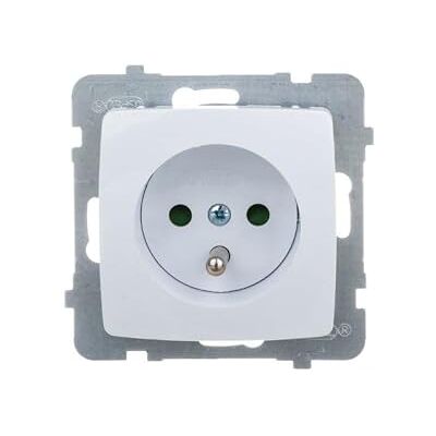 Ospel Presa di corrente, IP20, 16A, 71 mm, 39 mm, 71 mm, colore: Bianco Ospel Presa di corrente, IP20, 16A, 71 mm, 39 mm, 71 mm, colore: Bianco