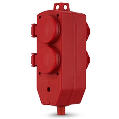 REV Ritter , Presa elettrica a 4 vie, colore: Rosso REV Ritter , Presa elettrica a 4 vie, colore: Rosso