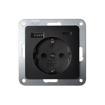 Unitec Presa USB tipo A/C Monaco, 230 V AC, 50 Hz, antracite, 1 pezzo Unitec Presa USB tipo A/C Monaco, 230 V AC, 50 Hz, antracite, 1 pezzo