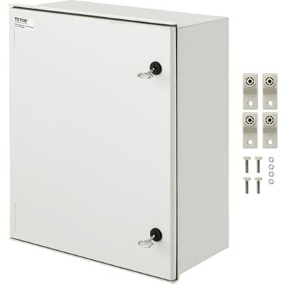 VEVOR Custodia NEMA, 20 x 16 x 8 pollici, scatola elettrica in acciaio fibra di vetro NEMA 4X, scatola di giunzione incernierata IP66 impermeabile e antipolvere per uso interno esterno 50x40x20 cm VEVOR Custodia NEMA, 20 x 16 x 8 pollici, scatola elettrica in acciaio fibra di vetro NEMA 4X, scatola di giunzione incernierata IP66 impermeabile e antipolvere per uso interno esterno 50x40x20 cm