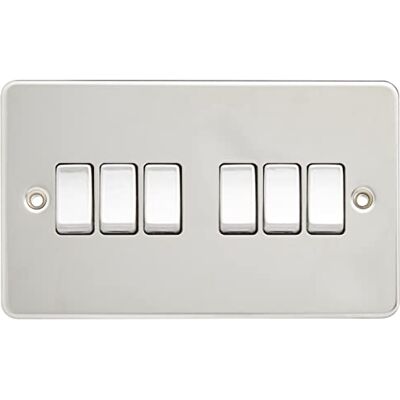 Knightsbridge FPAV4200PC Piastra piatta 10A 6G 2 vie interruttore cromato lucido Knightsbridge FPAV4200PC Piastra piatta 10A 6G 2 vie interruttore cromato lucido