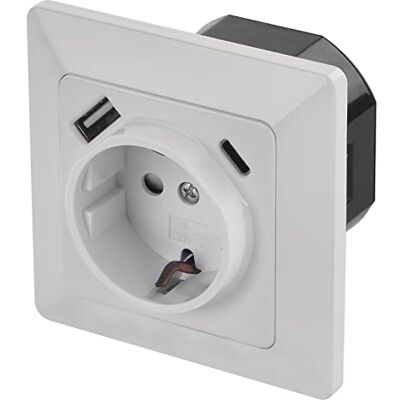 Adattatore USB EMOS A6000.5 - Porte USB A e USB C, Bianco Adattatore USB EMOS A6000.5 - Porte USB A e USB C, Bianco