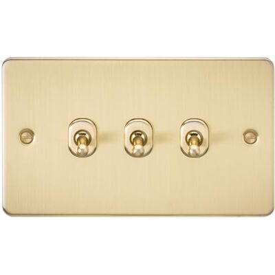 Knightsbridge Interruttore a levetta a 2 vie in ottone spazzolato FPAV3TOGBB piatto 10A 3G Knightsbridge Interruttore a levetta a 2 vie in ottone spazzolato FPAV3TOGBB piatto 10A 3G