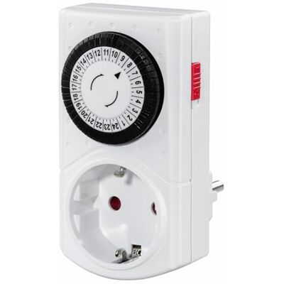 Hama Timer Spina meccanica Mini. (Orologio programmatore analogico, intervalli 30 min, 2 modalità di utilizzo, risparmio energetico, programmatore giornaliero plug-in) Bianco Hama Timer Spina meccanica Mini. (Orologio programmatore analogico, intervalli 30 min, 2 modalità di utilizzo, risparmio energetico, programmatore giornaliero plug-in) Bianco