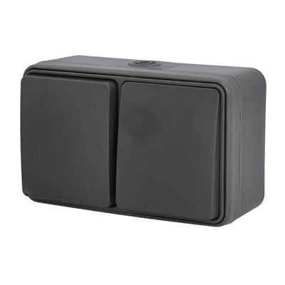 Unitec Combinazione interruttore e presa AP/FR Aqua, IP54, da parete, adatto per ambienti umidi, per interni ed esterni, antracite, 1 pezzo Unitec Combinazione interruttore e presa AP/FR Aqua, IP54, da parete, adatto per ambienti umidi, per interni ed esterni, antracite, 1 pezzo