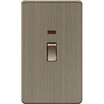 Knightsbridge Interruttore DP 45A con Neon (dimensione 2G) Ottone Antico Knightsbridge Interruttore DP 45A con Neon (dimensione 2G) Ottone Antico