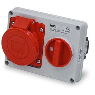 ROSI Presa interbloccata orizzontale con sezionatore interruttore, ad incasso, 380V, 5 poli 3P+N+T, 32A, IP54 14.3434R6-I ROSI Presa interbloccata orizzontale con sezionatore interruttore, ad incasso, 380V, 5 poli 3P+N+T, 32A, IP54 14.3434R6-I