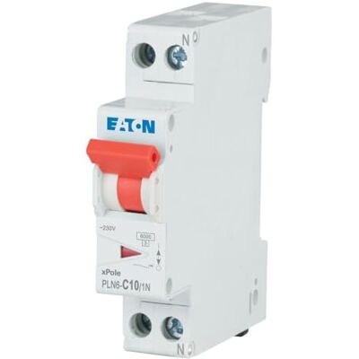 Eaton 263280 Pln6-C10/1N-Interruttore in miniatura, 10 A, 1P+N Eaton 263280 Pln6-C10/1N-Interruttore in miniatura, 10 A, 1P+N