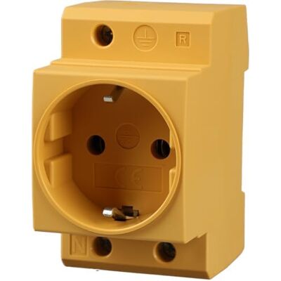 Offgridtec Presa Schuko per guida DIN 16A 230V 2P+E – Presa da incasso per quadri elettrici e contatori, con contatto di protezione per montaggio su guida DIN 35 mm (Giallo) Offgridtec Presa Schuko per guida DIN 16A 230V 2P+E – Presa da incasso per quadri elettrici e contatori, con contatto di protezione per montaggio su guida DIN 35 mm (Giallo)