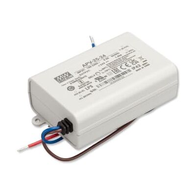 MEAN WELL Trasformatore a LED, tensione costante, 25 W, 0-1,05 A, 24 V/DC, non dimmerabile, protezione da sovraccarico MEAN WELL Trasformatore a LED, tensione costante, 25 W, 0-1,05 A, 24 V/DC, non dimmerabile, protezione da sovraccarico
