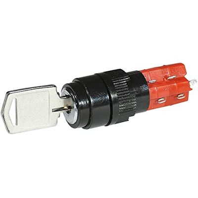 ELCART Interruttore a chiave bipolare a 2 posizioni, foro di montaggio diametro 12mm, IP40, 250V 5A ELCART Interruttore a chiave bipolare a 2 posizioni, foro di montaggio diametro 12mm, IP40, 250V 5A