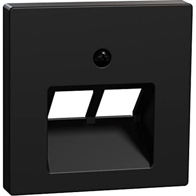 Schneider Electric Merten Piastra centrale per uso UAE, 2 scomparti, nero opaco, sistema M, Schneider Electric Merten Piastra centrale per uso UAE, 2 scomparti, nero opaco, sistema M,